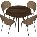 Middle style dining table and chair combination 3d model