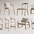 Various Stylish Modern Leisure Chairs With Wooden Frames And Padded Seats