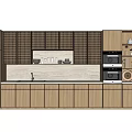 Modern Light Wood Kitchen Cabinets With Countertop And Open Shelves