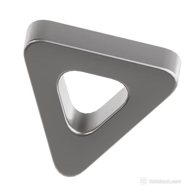 Durable Metallic Triangular Hollow Component for Industrial Equipment Structure 3d model 