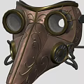 Ornate Steampunk Mask With Brass Decorative Engravings Goggle Lenses And Pointed Nose