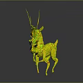 Magical Deer With Antlers Standing Next To Flying Fairy With Blue Hair And Wings
