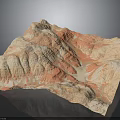Detailed Pink And White Terrain Model Featuring Mountain Ranges And Valleys 3d model