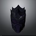 Detailed Dark Purple Spiked Weapon Helmet With Purple Runes 3D Model Mystical Combat Style