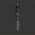 Advanced Silver Missile Weapon With Red Accents And Multiple Propulsion Fins