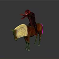 Man Riding Red Horse With Black Mane And Tail On White Background
