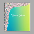 Beautiful Pink and White Flowers Decorating Corner on Colorful Gradient Background