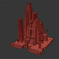 Detailed Classical Architectural Model With Grand Towers Steps And Stone Structure Design