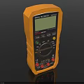 Orange Digital Multimeter With LCD Display Dial Knob And Control Buttons 3d model