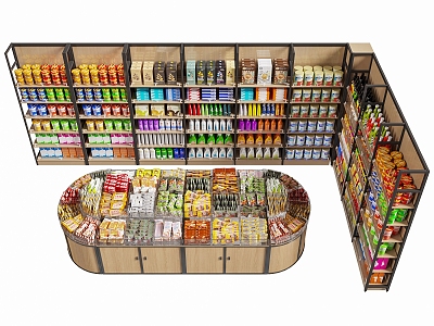 Convenience store shelves scattered snacks shelves snacks shelves supermarket shelves supermarket shelves supermarket shelves model