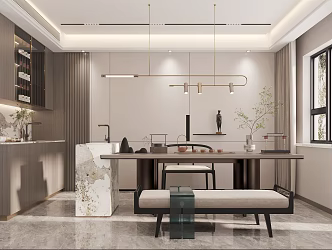 New Chinese Reception Room Tea Room 3d model