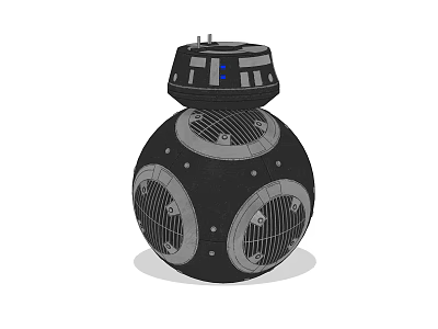 Smart Machine With Black Spherical Design Top Structure Circular Grids And Small Dots 3d model