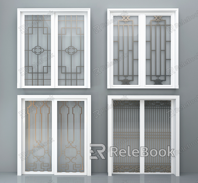 New Chinese-style sliding door model