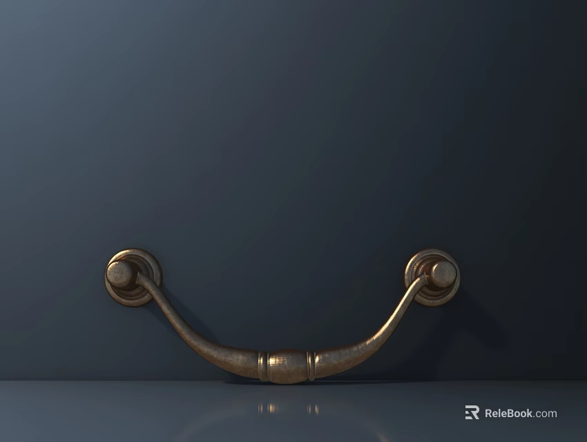 Golden Metal Cabinet Door Handle As Essential Decorative Hardware Tools 3d model 