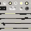 Modern Downlights and Spotlights in Black and White with Track Mounting Components