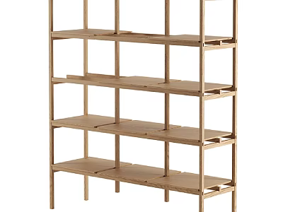 Simple Wooden Shelving Unit With Multiple Open Tiers For Storage And 3d model