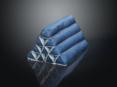 Blue Foldable Sports Mat Equipment Stacked In Pyramid Shape For Fitness Training 3d model