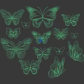Yellow And Black Butterfly Shaped Wall Decor With Various Sizes For Home Interior