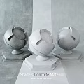 Decorative Gray Concrete Spherical Components With Open Design On Hexagonal Bases 3d model