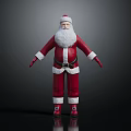 Old Man Dressed as Santa Claus With Red Outfit White Beard and Red Hat