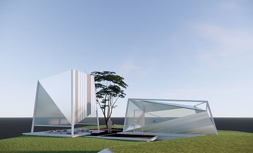 Landscape Pavilion Glass Box 3d model