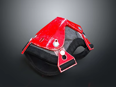 Red Pet Harness With Black Straps Adjustable Buckle And Secure Design For Daily Use 3d model