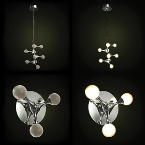 Modern lamp combination lamp wall lamp chandelier 3d model