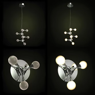 Modern lamp combination lamp wall lamp chandelier 3d model