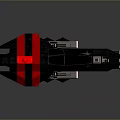 Futuristic Black And Red Mechanical Vehicle 3D Model With Angular Structure