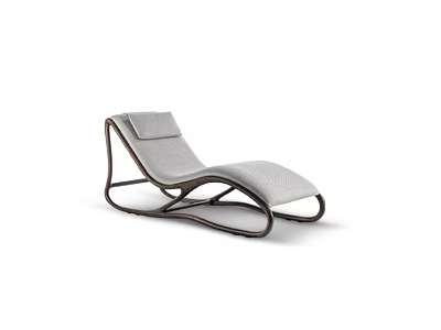 Modern Minimalist Light Gray Lounge Chair with Dark Brown Metal Frame and Comfortable Design 3d model