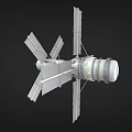 Orbital Space Station Structure With Solar Panels And Modules