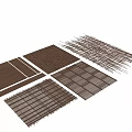 Natural Rustic Wall Decor With Bamboo Wooden Grid Striped Woven Patterns