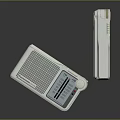 Two Vintage Silver Retro Radios With Grille Speakers And Control Panel Knobs 3d model