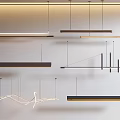 Modern Hanging Lighting Combination With Linear Geometric And Curved Design Elements 3d model