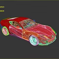 Red Sports Car With Sleek Aerodynamic Body And Silver Alloy Wheels Shiny Reflection