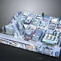 Detailed 3D Urban City Model With Buildings Streets And Green Spaces