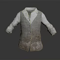 Vintage Worn Layered Shirt And Vest In Classic Workwear Design Style