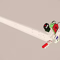 Mechanical Device With Red Green Components White Frame Power Cable And Digital 3d model