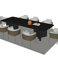 Modern Dining Table and Chair Dining Chair Single Chair 3d model