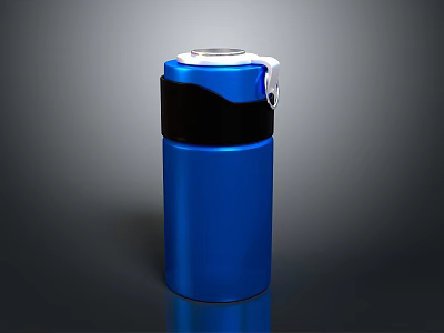 Blue Metallic Weapon With Black Strap And White Cover Design Features 3d model