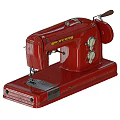 Vintage Red Sewing Machine Classic Design Essential Household Electrical Appliance