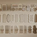Various Shaped Decorative Mirrors in Different Designs for Home Interior Wall 3d model