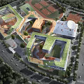 Modern School 3d model