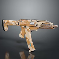 Modern Camouflage Tactical Assault Rifle With Rail System And Combat Accessories