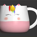 Adorable Unicorn Mug Featuring Rainbow Mane Closed Eyes And Pink Cheeks Design