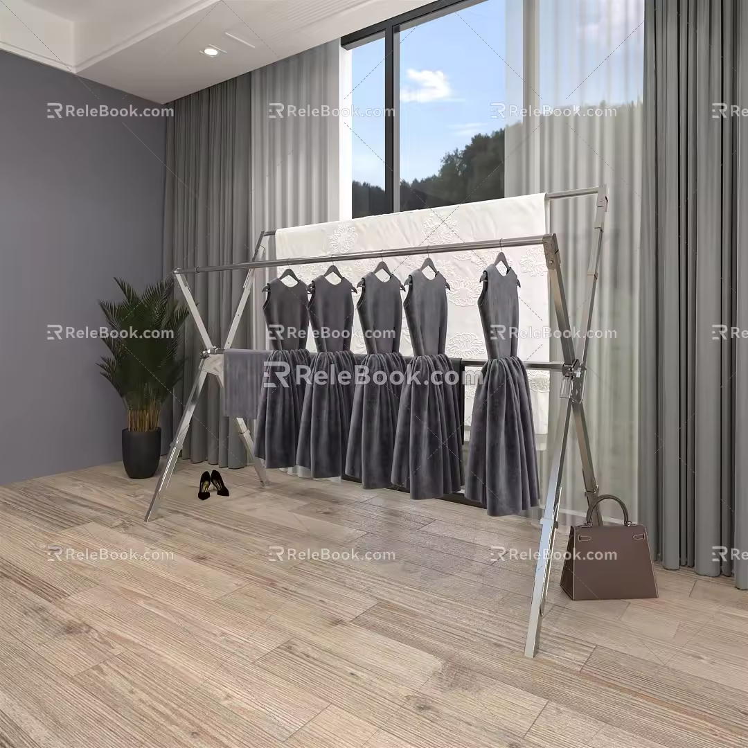 Modern drying rack type drying rack 3d model