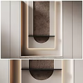 Modern Entryway Hallway Interior Design With Recessed Niche Lighting And Marble Countertop