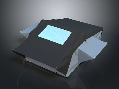 Stylish Outdoor Furniture Shelter With Black Canopy Transparent Window And Gray Sides 3d model