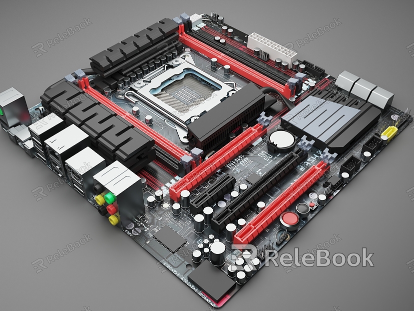 Computer Motherboard Motherboard Asus Motherboard Microstar Motherboard Gigabyte Motherboard Graphics Card Slot Chip Slot Memory Slot Circuit Board Capacitance Motherboard Capacitance model