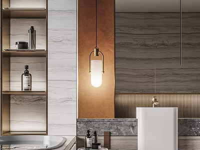 Light Luxury Toilet Room Toilet 3d model
